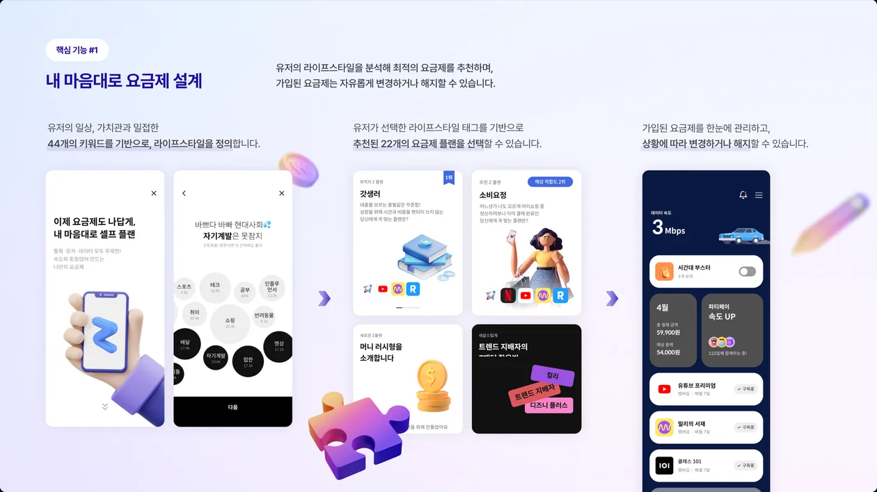 기능 1 : 내 마음대로 요금제 설계 상세 화면