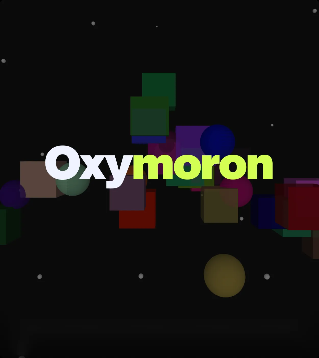 Oxymoron 미디어 아트 작품 화면